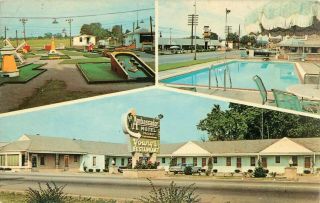 C1960s Ambassador Motel,  Mini Golf Course,  Cave City,  Kentucky Postcard