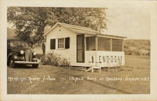 Brandon,  Vt Rppc End - O - Day Cabins On Route 7 C1945