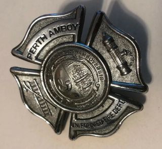 Antique Obsolete Perth Amboy Nj Uniformed Fire Department Badge