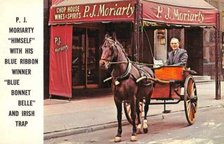 York City Pj Moriarty In Horse Carriage Wine And Spirits Postcard Jb626767