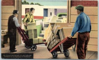 Vintage Frisco Railroad Postcard " Pick - Up And Delivery " Linen C1940s