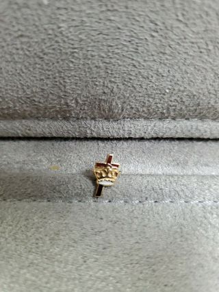 10kt Cross & Crown Lapel Pin,  Tie Tack 5