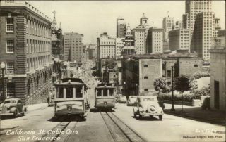 San Francisco Ca California Street Cable Car Real Photo Postcard Zan 1266