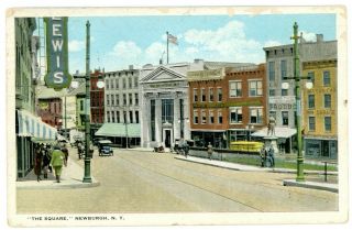 Newburgh Ny - View In The Square - Postcard Orange County