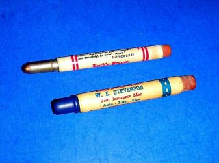 Pair Vintage Bullet Advertising Pencils: Lord 