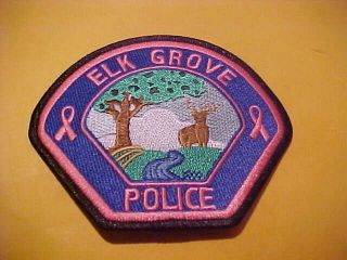 Elk Grove California Breast Cancer Police Patch Shoulder Size Pink