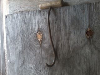 Antique Hay Hook,  Pulp Hook Wooden Handle