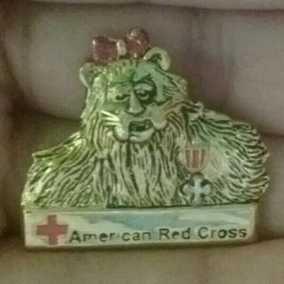 ((rare Htf))  Wizard Of Oz Cowardly Lion American Red Cross Pin