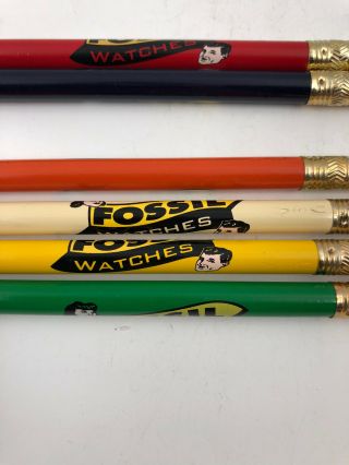 6 Vintage Advertisement Pencils FOSSIL Watches Novelty Lead Pencil 3