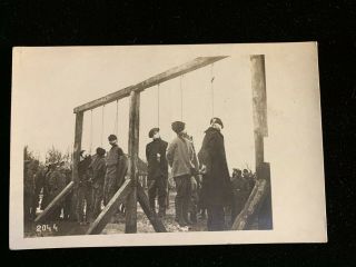 RPPC Postcard c1910 legionnaire Czechoslovakia Czechs Prisoners HANGING Austria 4
