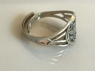 Antique Vintage Sterling Silver Girl Scout Insignia Ring Adjustable 2