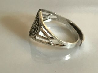 Antique Vintage Sterling Silver Girl Scout Insignia Ring Adjustable 4