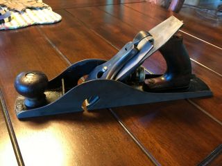 Vintage Stanley Bailey No.  10 Wood Plane.  Pat.  1867 Note: There Is A Crack On