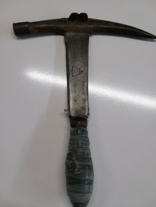 Antique Vintage Roofer’s Roofing Slate Hammer With Mfg Imprint " The Belden "