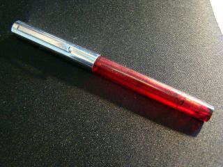 Vintage Sheaffer M Retro Red Translucent Fountain Pen Made In U.  S.  A.