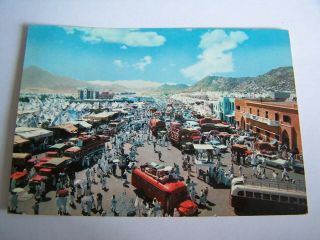 Vintage Rp Postcard Mona Street Riyadh Saudi Arabia Posted Stamp Bus & Scene