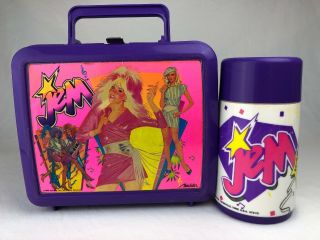 Vintage 1986 Jem And The Holograms Plastic Lunchbox With Thermos Complete Rare