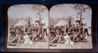 Real Photo Stereoview - Our Camp In Indian Territory By Strohmeyer & Wyman 1899