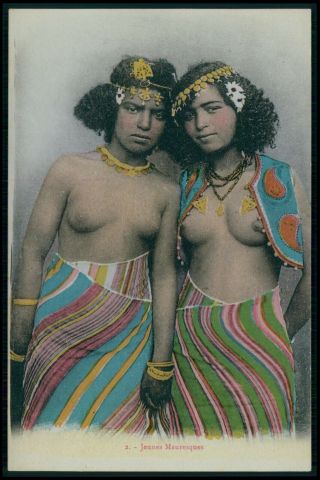 North Africa Ethnic Arab Nude Woman Old 1910 - 1920s Postcard Dd07