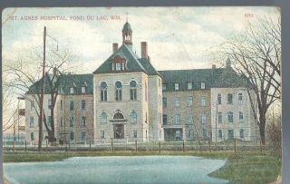 1908 St.  Agnes Hospital Fond Du Lac Wisconsin Postcard Wi Bosselman