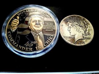45th President Donald J.  Trump Maga Commander & Chief Challenge Coin Rare