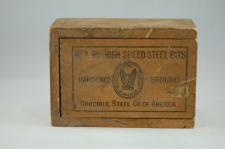 Crucible Steel Co Of America Rex 95 High Speed Steel Bits Wooden Box