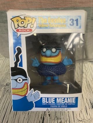 Funko Pop Rock The Beatles Yellow Submarine 31 Blue Meanie Crushed Box -