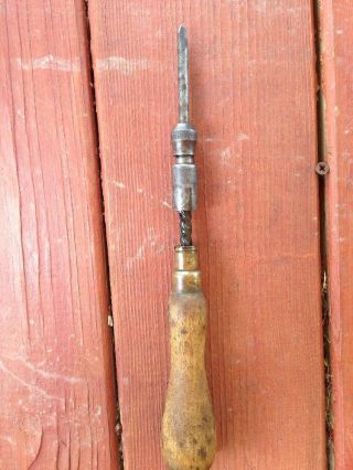 Vintage Antique Early Single Spiral Screwdriver - Goodell Bros.  Patent 1890 - 1891