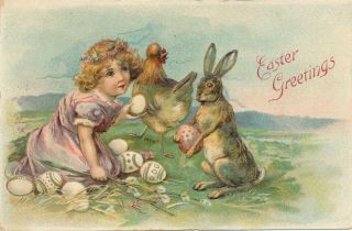 Easter – Girl And Rabbit Easter Greetings