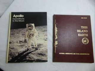 Vtg Nasa 1975 Hardcover Book Apollo Expeditions To The Moon & This Island Earth