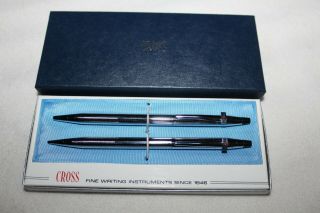 Vintage Cross Chrome Mobil Oil Mechanical Pencil And Pen Set