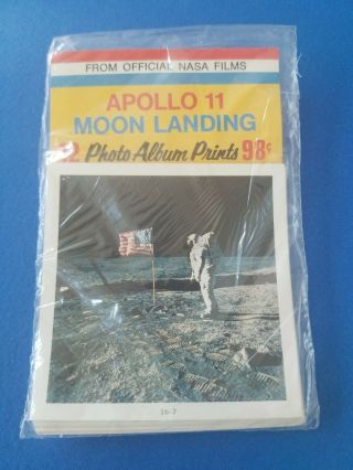 Vtg Set Of 12 Apollo 11 Moon Landing Photo Album Prints Official Nasa Films