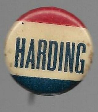 Warren Harding For President Red,  White And Blue Political Pin