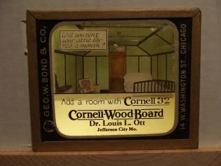Magic Lantern Advertising Slide Cornell Wood Board