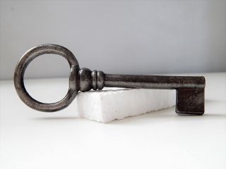 4.  1/8 " Antique French Key,  Made 19th Century,  Hollow Barrel Key,  Furniture,  Lock