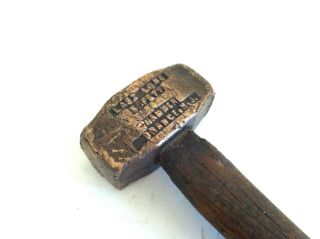 Vintage Last Long Safety Hammer No 1 Copper W/ Wood Handle Orange.  N.  J.