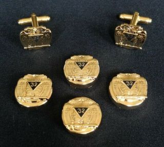 32nd Degree Eagle Button Cover & Cuff Link Set (32 - Bcl)