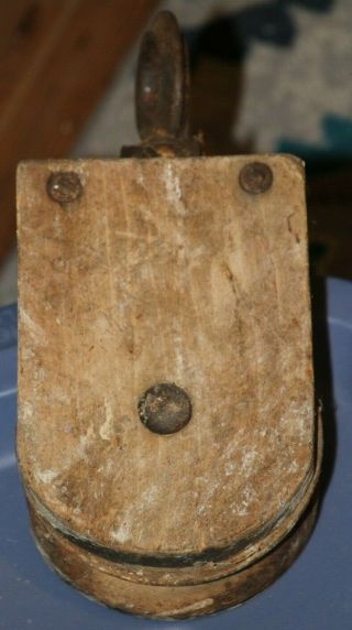Vintage Antique Wooden Pulley Bought At Amish Very Good Crafts Upcycle