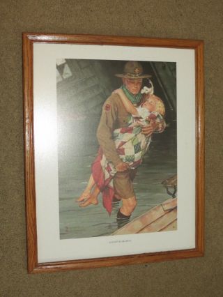 Euc Norman Rockwell / Boy Scout Print - A Scout Is Helpful