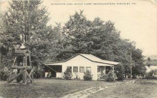 Vintage Postcard Scranton Girl Scout Headquarters Kingsly Pa Susquehanna County