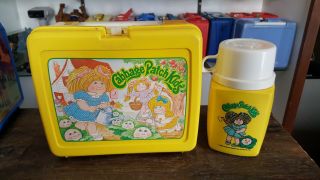 Vintage 1983 Cabbage Patch Kids Lunchbox With Thermos