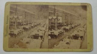 Stereoview Dining Room Mansion House Mauch Chunk Pa