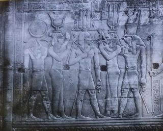Crowning Of Ptolemy,  Temple Of Sobek,  Kom Ombo,  Egypt,  Magic Lantern Glass Slide