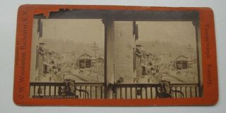 Stereoview Susquehanna Avenue From Mansion House Porch Mauch Chunk Pa