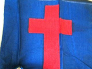 WW2 MEDIC SILK RED CROSS FLAG.  WHITE WITH RED CROSS ON BLUE 3