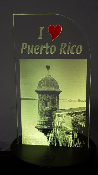 Puerto Rico Scenery Led Night Lamp / Souvenir /flag Bandera Puerto Rico Boricua
