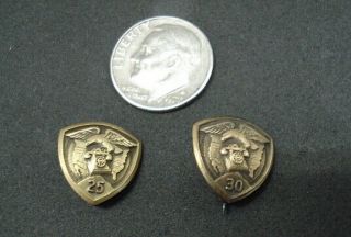 2 Vintage Western Electric Company 10K Gold Service Award Pins 25 & 30 Yr 2