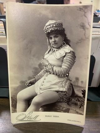 Cabinet Card Photo Plump Stage Actress Topsy Venn Large Woman Beauty 1880s Photo