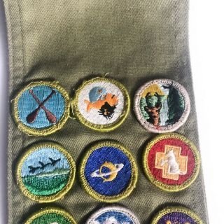 Vintage Boy Scouts BSA Sash 22 Merit Badges Patches 3