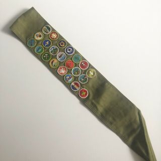 Vintage Boy Scouts BSA Sash 22 Merit Badges Patches 6